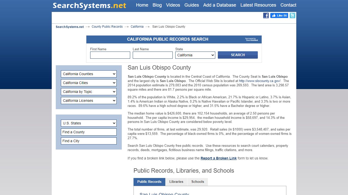 San Luis Obispo County Criminal and Public Records